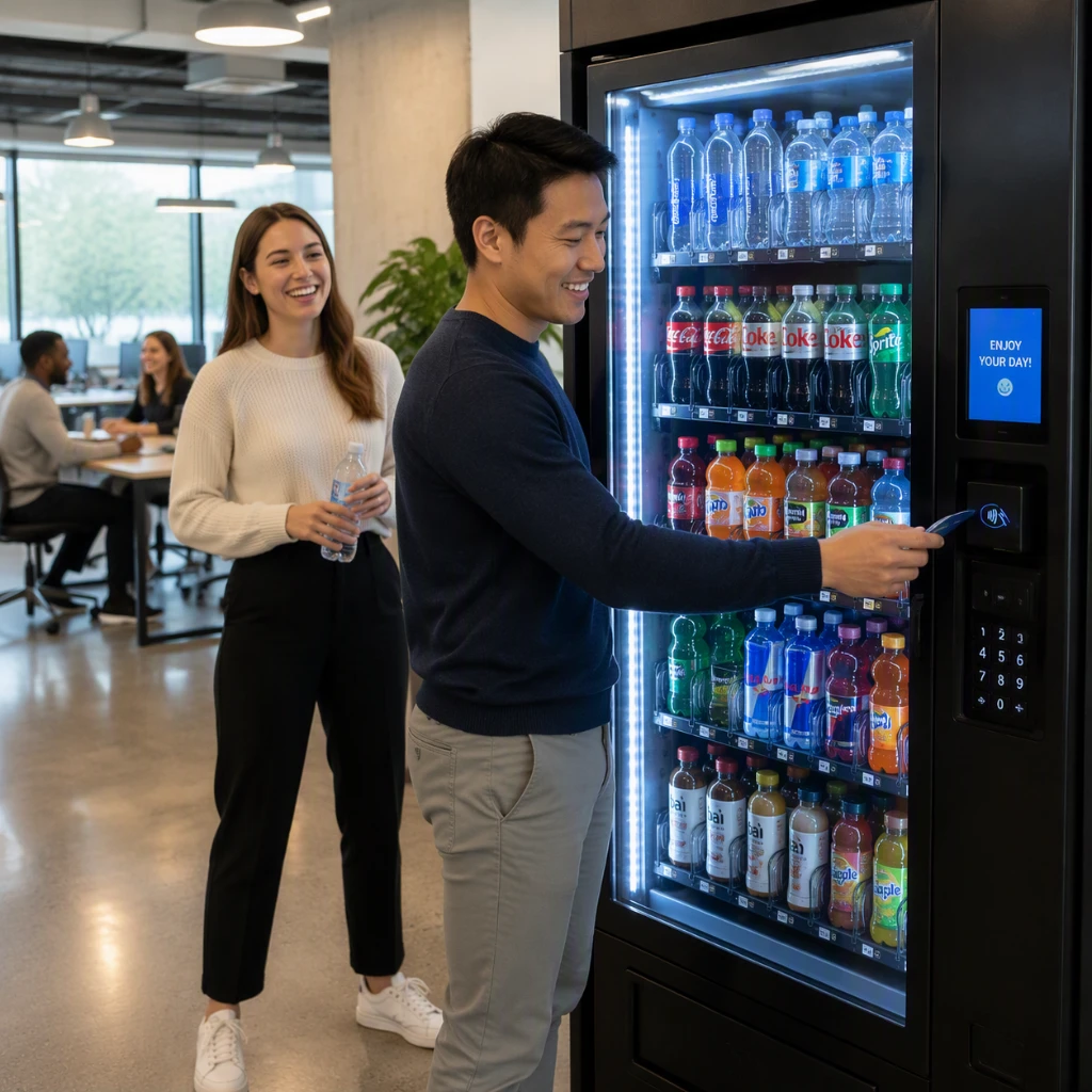 cold drink machine - people