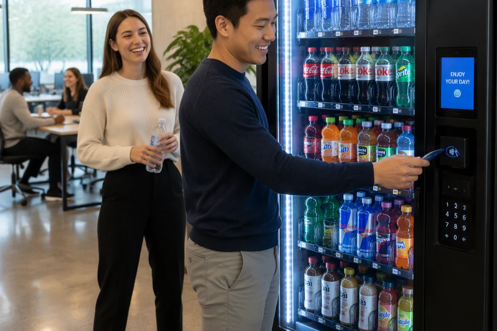 cold drink machine - people